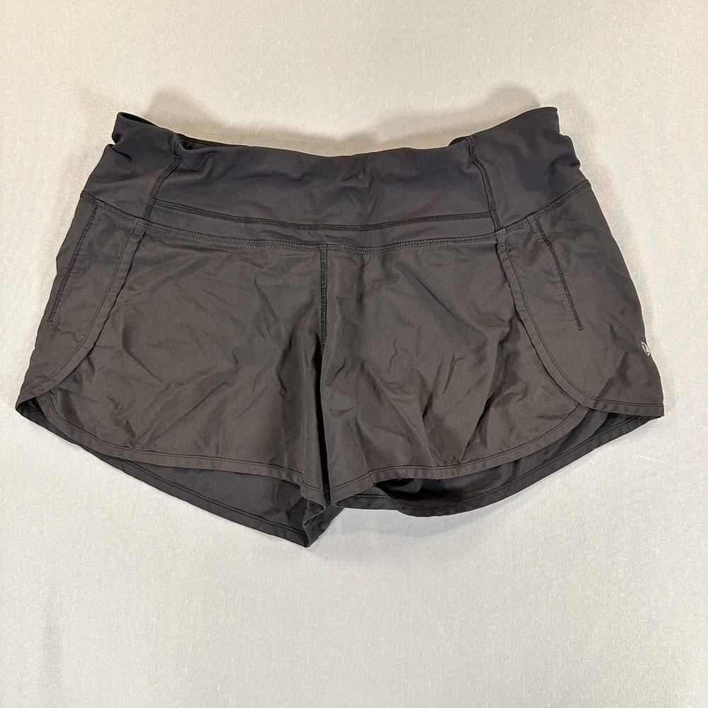 Lululemon Shorts Womens 8 Black Running 4 Inseam Zip Pocket Lined Athletic
